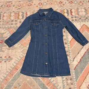 Zara denim button up dress with pockets